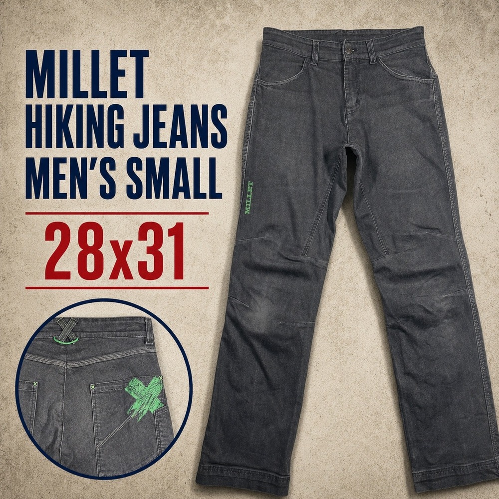 Millet Hiking Jeans Mens‎ Small 28x31 Charcoal Cordura Technical Climbing Pants